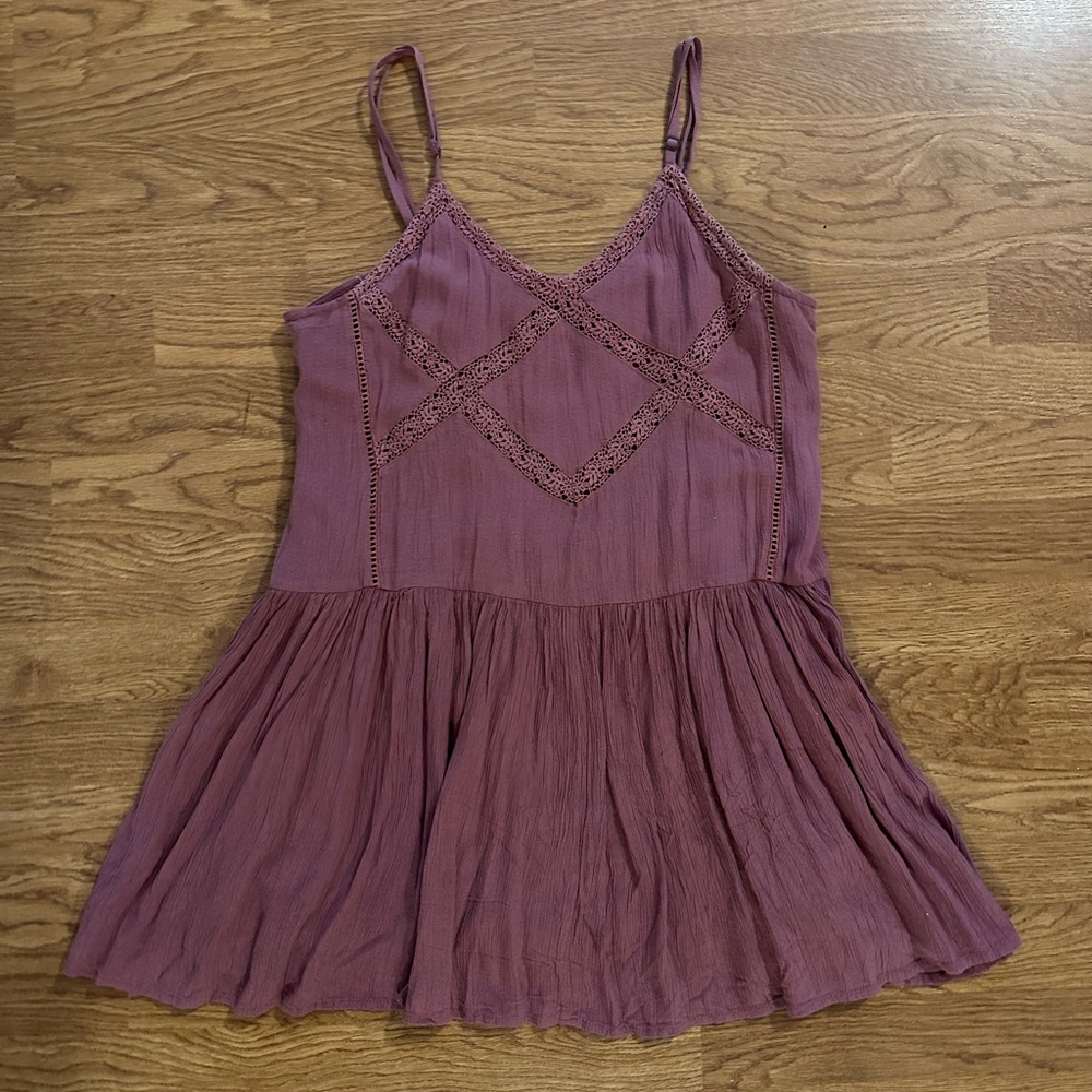 Rose-colored Spaghetti strap mini dress